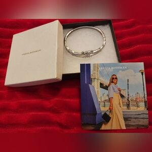 Oval Hinged Sterling Silver Bracelet Sold By Freida Rothman NY Fits Most Wrists